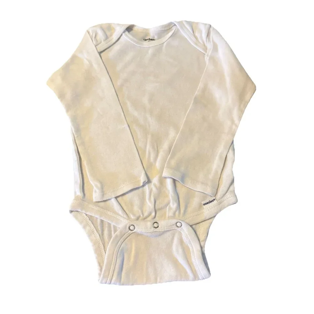 Gerber Toddler White One Piece Snap Bottom T-shirt Size 24 Months